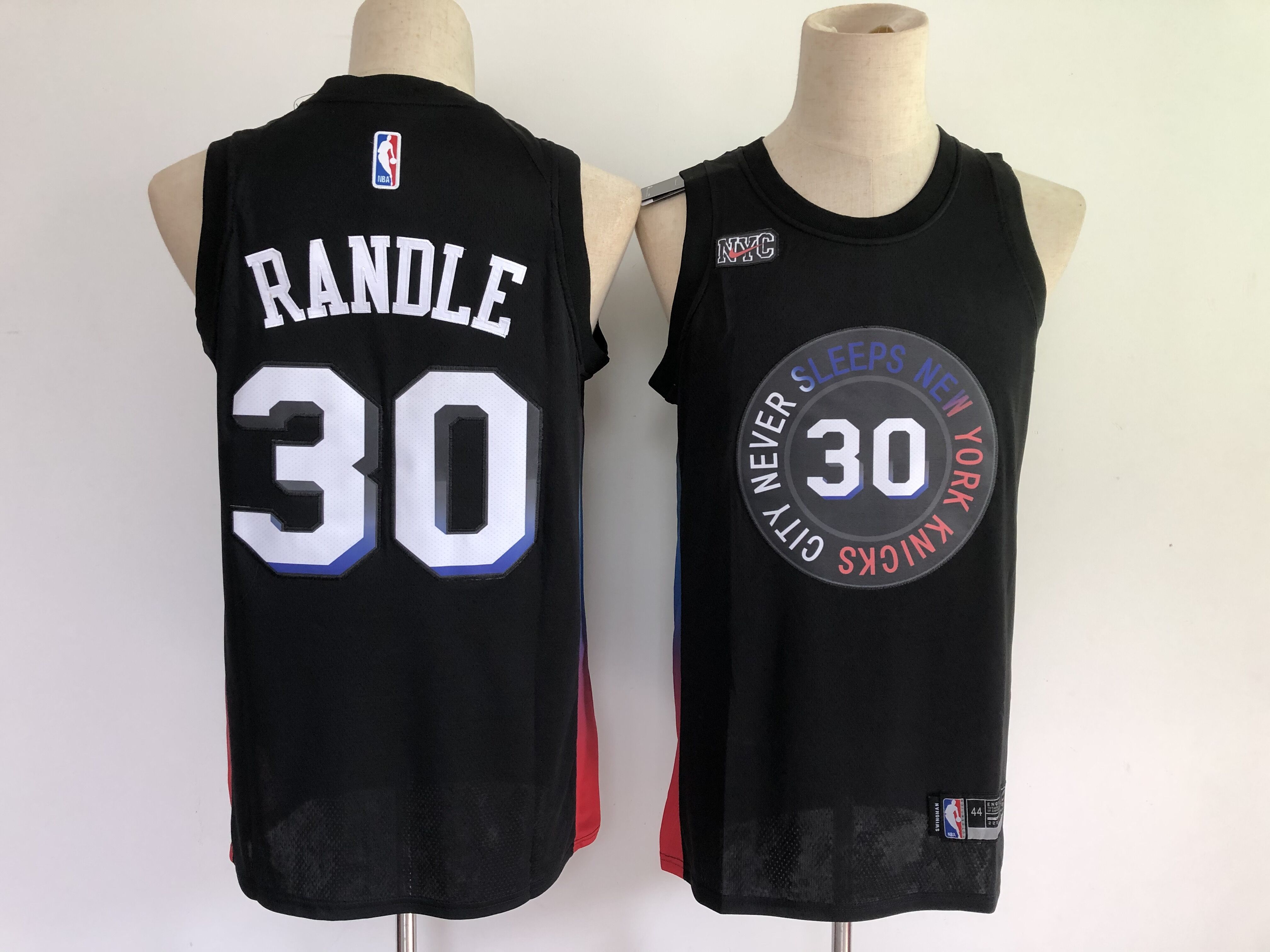 Men New York Knicks #30 Randle Black City Edition 2021 NBA Jersey->new york knicks->NBA Jersey